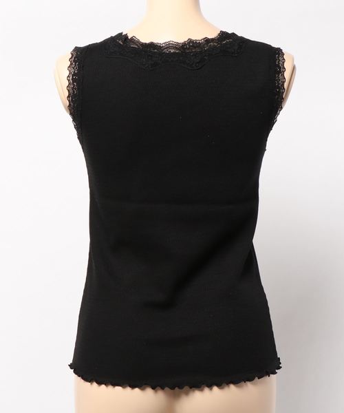 natural couture（ナチュラルクチュール）の「ハニカムレースタンク（タンクトップ・レディース・ラベンダー/アイボリー/ブラック/モカ・FREE）」の6枚目の写真