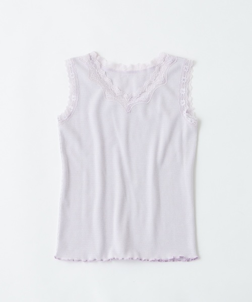 natural couture（ナチュラルクチュール）の「ハニカムレースタンク（タンクトップ・レディース・ラベンダー/アイボリー/ブラック/モカ・FREE）」の2枚目の写真
