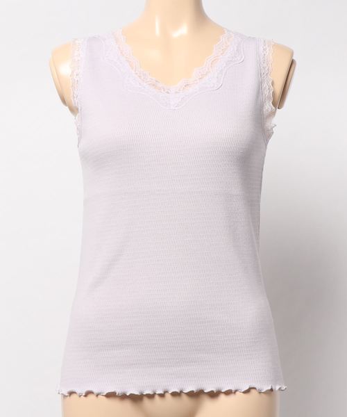 natural couture（ナチュラルクチュール）の「ハニカムレースタンク（タンクトップ・レディース・ラベンダー/アイボリー/ブラック/モカ・FREE）」の10枚目の写真