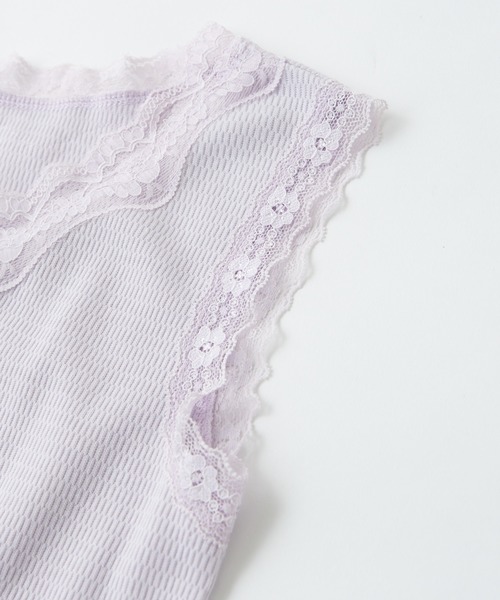 natural couture（ナチュラルクチュール）の「ハニカムレースタンク（タンクトップ・レディース・ラベンダー/アイボリー/ブラック/モカ・FREE）」の13枚目の写真