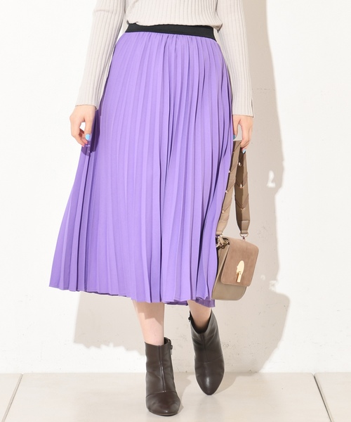 natural couture（ナチュラルクチュール）の「ジョーゼットプリーツスカート（スカート・レディース・ベージュ/パープル/ピンク/グレイッシュベージュ/アイボリー/ピンク系その他/ライム・FREE）」の6枚目の写真