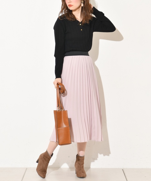 natural couture（ナチュラルクチュール）の「ジョーゼットプリーツスカート（スカート・レディース・ベージュ/パープル/ピンク/グレイッシュベージュ/アイボリー/ピンク系その他/ライム・FREE）」の7枚目の写真