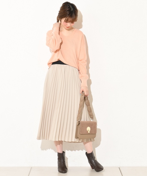 natural couture（ナチュラルクチュール）の「ジョーゼットプリーツスカート（スカート・レディース・ベージュ/パープル/ピンク/グレイッシュベージュ/アイボリー/ピンク系その他/ライム・FREE）」の8枚目の写真