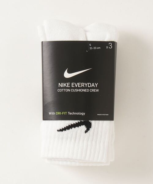 NIKE(ナイキ)の「NIKE ナイキ 3P EVERYDAY クルー ソックス SX7664-100 WHITE(ソックス/靴下・メンズ・ホワイト・MEDIUM/LARGE/X-LARGE/SMALL)」の3枚目の写真