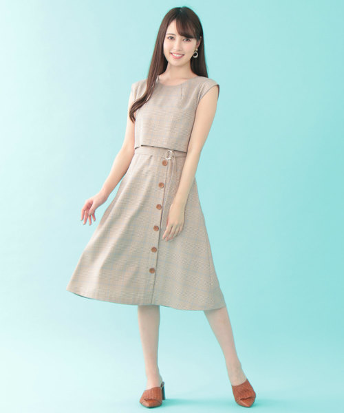 JILL by JILL STUART（ジルバイジルスチュアート）の「カラーラインチェック（ワンピース・レディース・ブラック/ブラウン・SMALL/MEDIUM）」の5枚目の写真
