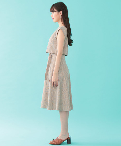 JILL by JILL STUART（ジルバイジルスチュアート）の「カラーラインチェック（ワンピース・レディース・ブラック/ブラウン・SMALL/MEDIUM）」の7枚目の写真
