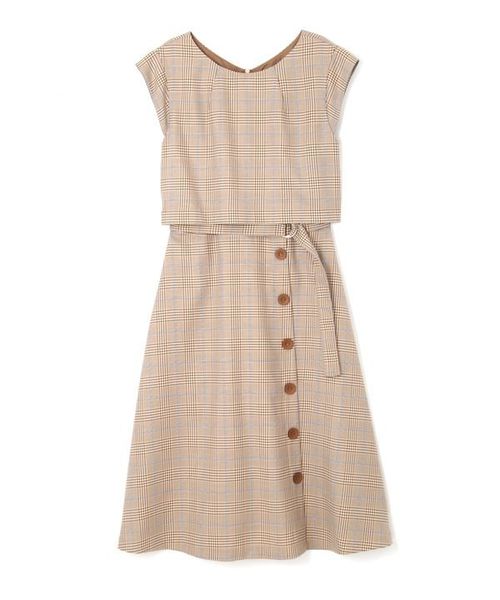 JILL by JILL STUART（ジルバイジルスチュアート）の「カラーラインチェック（ワンピース・レディース・ブラック/ブラウン・SMALL/MEDIUM）」の16枚目の写真
