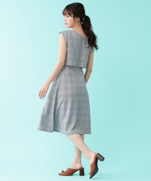 JILL by JILL STUART（ジルバイジルスチュアート）の「カラーラインチェック（ワンピース・レディース・ブラック/ブラウン・SMALL/MEDIUM）」の19枚目の写真