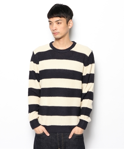 WEGO（ウィゴー）の「WEGO/畦編みニット（ニット/セーター・メンズ・杢グレー/ナチュラル/グリーン/ブルー/ネイビー/イエロー/ワイン/その他1・MEDIUM/LARGE）」の8枚目の写真