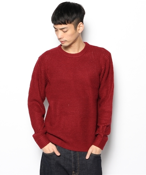 WEGO（ウィゴー）の「WEGO/畦編みニット（ニット/セーター・メンズ・杢グレー/ナチュラル/グリーン/ブルー/ネイビー/イエロー/ワイン/その他1・MEDIUM/LARGE）」の7枚目の写真