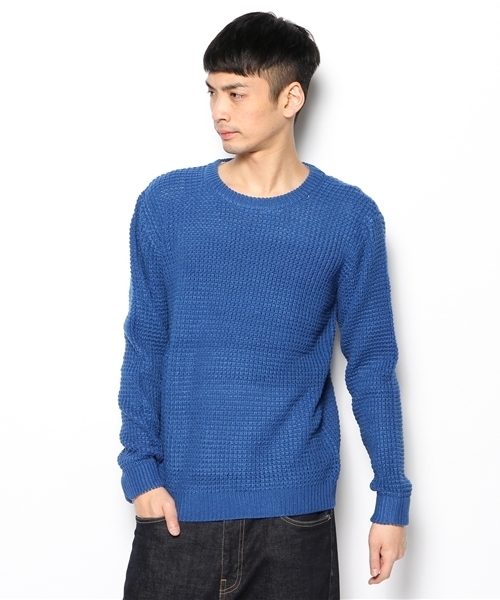 WEGO（ウィゴー）の「WEGO/畦編みニット（ニット/セーター・メンズ・杢グレー/ナチュラル/グリーン/ブルー/ネイビー/イエロー/ワイン/その他1・MEDIUM/LARGE）」の6枚目の写真