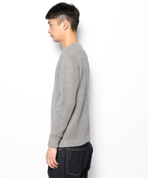WEGO（ウィゴー）の「WEGO/畦編みニット（ニット/セーター・メンズ・杢グレー/ナチュラル/グリーン/ブルー/ネイビー/イエロー/ワイン/その他1・MEDIUM/LARGE）」の10枚目の写真