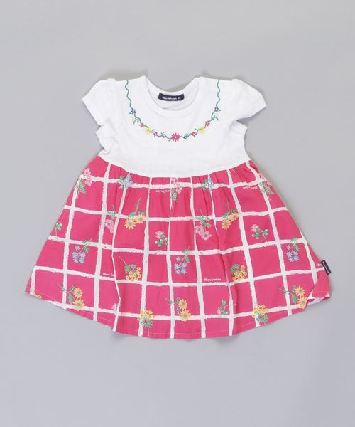 Moujonjon ムージョンジョン の 手描きチェック切替ワンピース ワンピース Wear