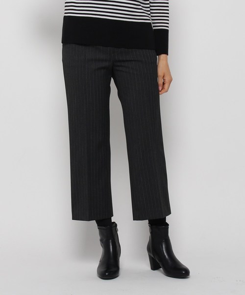 Esche エッシュ のファッション Online ストライプストレッチクロップドパンツ その他パンツ その他パンツ パンツ セール 通販激安 の その他パンツ Centuria Ec