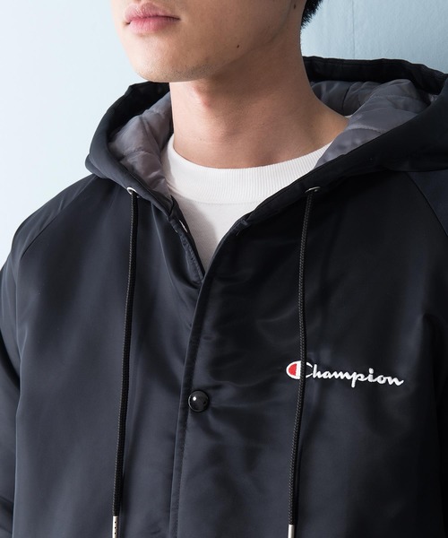 Champion(チャンピオン)の「【CHAMPION/チャンピオン】フーデッドブルゾン C3-Q605 保温性 『Thermo Lite』 フード中綿ジャケット 星条旗(ブルゾン・メンズ・ブラック/パープル/ベージュ・MEDIUM/X-LARGE/LARGE)」の16枚目の写真