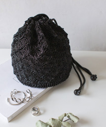 メタリック巾着バッグ