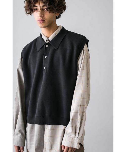 MONKEY TIME(モンキータイム)の「<monkey time> MLN/RB PL COLLAR VEST/ニットベスト(ベスト・メンズ・ベージュ/ブラック・M/L)」の8枚目の写真