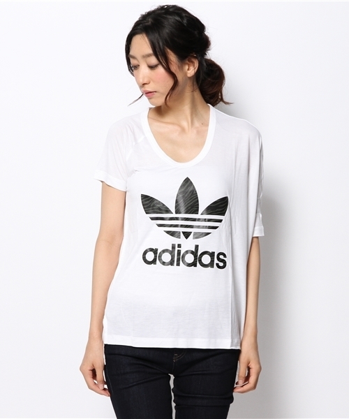 adidas Originals（アディダスオリジナルス）の「アディダス トレフォイル Tシャツ W TREFOIL TEE M64474（Tシャツ/カットソー・レディース・ホワイト・SMALL/MEDIUM）」の2枚目の写真