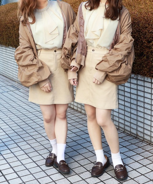 PairPair（ペアペア）の「MA-1風ナイロンブルゾン（ブルゾン・レディース・ブラック/モカ・FREE）」の3枚目の写真