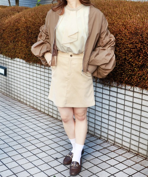 PairPair（ペアペア）の「MA-1風ナイロンブルゾン（ブルゾン・レディース・ブラック/モカ・FREE）」の5枚目の写真