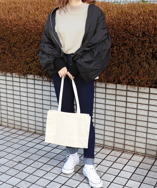 PairPair（ペアペア）の「MA-1風ナイロンブルゾン（ブルゾン・レディース・ブラック/モカ・FREE）」の9枚目の写真