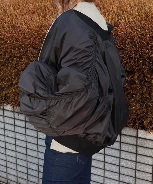 PairPair（ペアペア）の「MA-1風ナイロンブルゾン（ブルゾン・レディース・ブラック/モカ・FREE）」の11枚目の写真