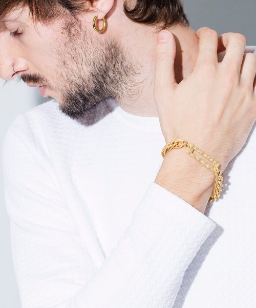 NO ID.（ノーアイディ）の「ab1338-マルチチェーンＩＤブレスレット（ブレスレット・メンズ・シルバー/ゴールド/ブラック系その他・ONE SIZE）」の2枚目の写真