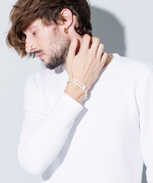 NO ID.（ノーアイディ）の「ab1338-マルチチェーンＩＤブレスレット（ブレスレット・メンズ・シルバー/ゴールド/ブラック系その他・ONE SIZE）」の8枚目の写真