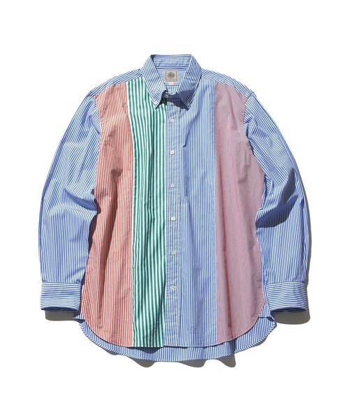 J.PRESS(ジェイプレス)の「ヴァーティカルカット ポプリンストライプシャツ / ボタンダウン(シャツ/ブラウス・メンズ・ネイビー系9/レッド系9・MEDIUM/LARGE/X-LARGE)」の2枚目の写真