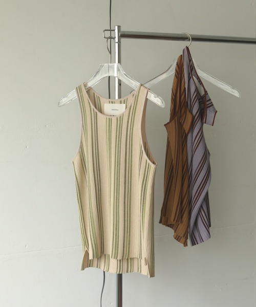 TODAYFUL（トゥデイフル）の「ストライプニットタンクトップ（Stripe