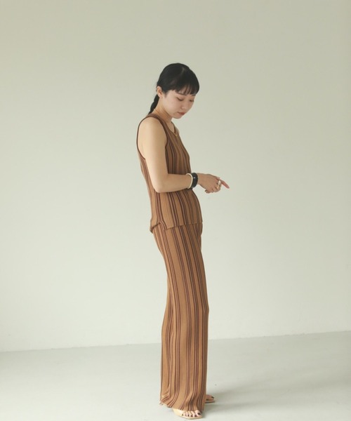 TODAYFUL（トゥデイフル）の「ストライプニットタンクトップ（Stripe