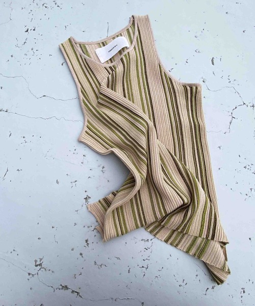 TODAYFUL（トゥデイフル）の「ストライプニットタンクトップ（Stripe