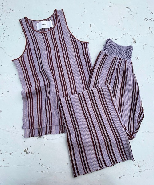 TODAYFUL（トゥデイフル）の「ストライプニットタンクトップ（Stripe