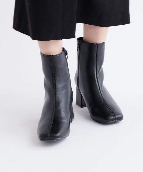 DouDou（ドゥドゥ）の「レザースクエアブーツ（ブーツ・レディース・ブラック・38/37/36）」の6枚目の写真