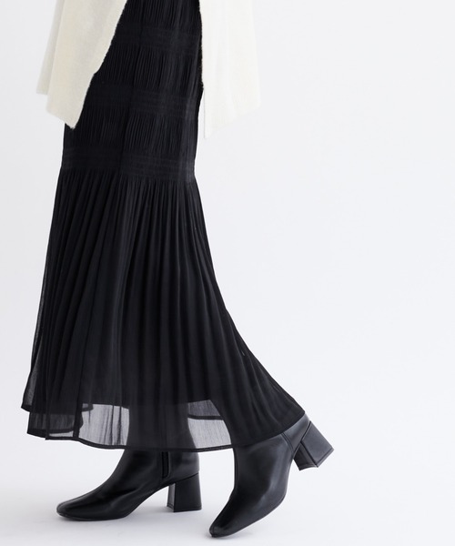 DouDou（ドゥドゥ）の「レザースクエアブーツ（ブーツ・レディース・ブラック・38/37/36）」の9枚目の写真