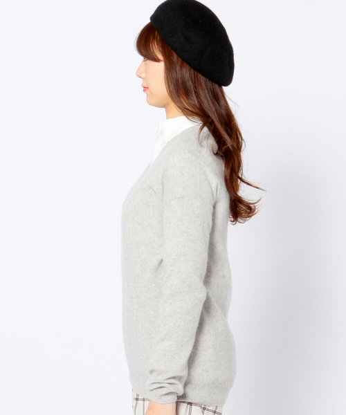 Another Edition（アナザーエディション）の「カシミヤVネックプルオーバー/ AET CASH V/N PO◆（ニット/セーター・レディース・ライトグレー/ベージュ/ワインレッド/ネイビー・フリー）」の11枚目の写真