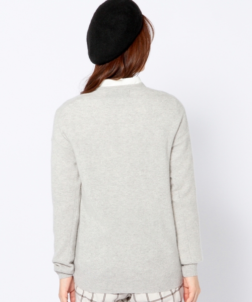 Another Edition（アナザーエディション）の「カシミヤVネックプルオーバー/ AET CASH V/N PO◆（ニット/セーター・レディース・ライトグレー/ベージュ/ワインレッド/ネイビー・フリー）」の12枚目の写真