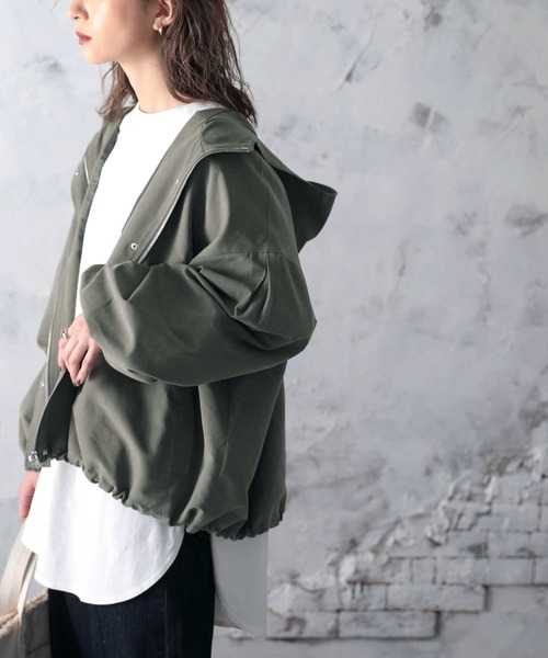 classicalelf（クラシカルエルフ）の「ふんわりシルエットがかわいい万能マンパ。（マウンテンパーカー・キッズ・ブラック/ベージュ/カーキ/キャメル・130/140/150/160）」の7枚目の写真