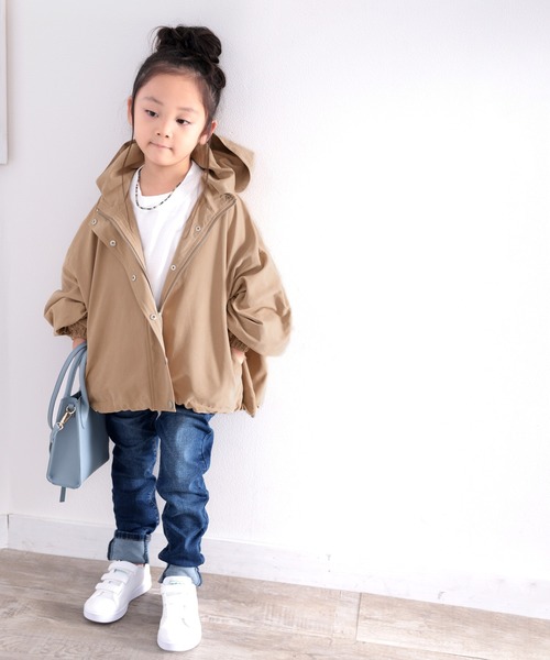 classicalelf（クラシカルエルフ）の「ふんわりシルエットがかわいい万能マンパ。（マウンテンパーカー・キッズ・ブラック/ベージュ/カーキ/キャメル・130/140/150/160）」の6枚目の写真