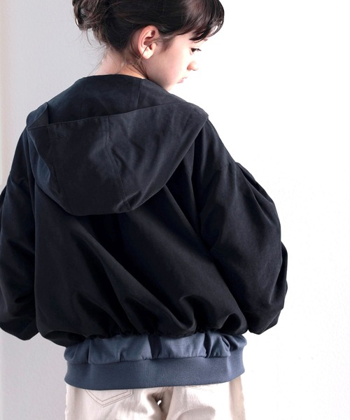 classicalelf（クラシカルエルフ）の「ふんわりシルエットがかわいい万能マンパ。（マウンテンパーカー・キッズ・ブラック/ベージュ/カーキ/キャメル・130/140/150/160）」の16枚目の写真