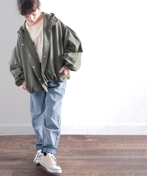 classicalelf（クラシカルエルフ）の「ふんわりシルエットがかわいい万能マンパ。（マウンテンパーカー・キッズ・ブラック/ベージュ/カーキ/キャメル・130/140/150/160）」の21枚目の写真