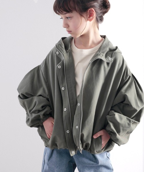 classicalelf（クラシカルエルフ）の「ふんわりシルエットがかわいい万能マンパ。（マウンテンパーカー・キッズ・ブラック/ベージュ/カーキ/キャメル・130/140/150/160）」の20枚目の写真