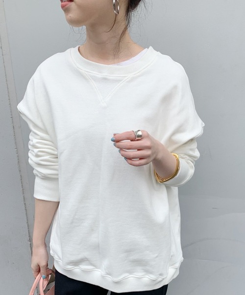 SHENERY(シーナリー)の「バックV裏毛プルオーバー(Tシャツ/カットソー・レディース・チャコールグレー/オフホワイト/ピンク・FREE)」の2枚目の写真