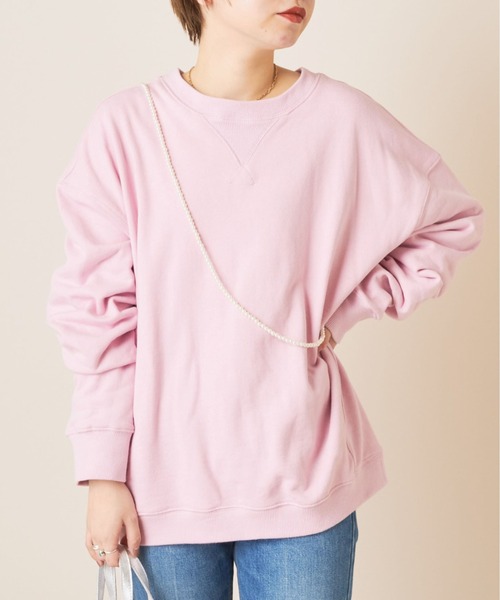 SHENERY(シーナリー)の「バックV裏毛プルオーバー(Tシャツ/カットソー・レディース・チャコールグレー/オフホワイト/ピンク・FREE)」の4枚目の写真