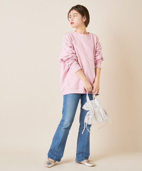 SHENERY(シーナリー)の「バックV裏毛プルオーバー(Tシャツ/カットソー・レディース・チャコールグレー/オフホワイト/ピンク・FREE)」の6枚目の写真