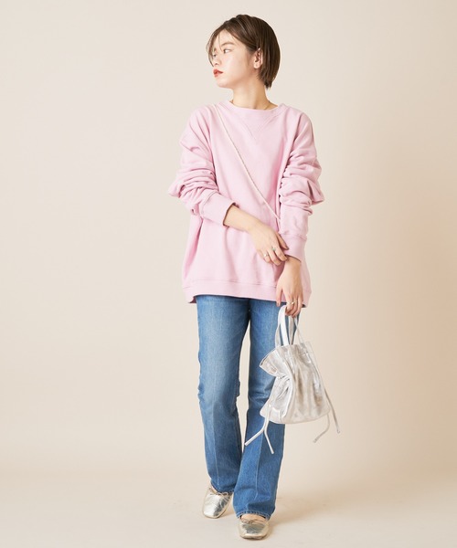 SHENERY(シーナリー)の「バックV裏毛プルオーバー(Tシャツ/カットソー・レディース・チャコールグレー/オフホワイト/ピンク・FREE)」の7枚目の写真