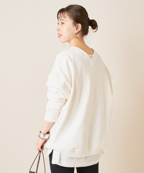 SHENERY(シーナリー)の「バックV裏毛プルオーバー(Tシャツ/カットソー・レディース・チャコールグレー/オフホワイト/ピンク・FREE)」の9枚目の写真