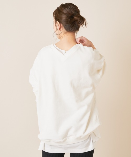 SHENERY(シーナリー)の「バックV裏毛プルオーバー(Tシャツ/カットソー・レディース・チャコールグレー/オフホワイト/ピンク・FREE)」の10枚目の写真