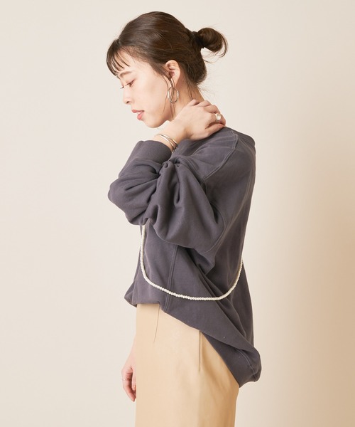 SHENERY(シーナリー)の「バックV裏毛プルオーバー(Tシャツ/カットソー・レディース・チャコールグレー/オフホワイト/ピンク・FREE)」の16枚目の写真