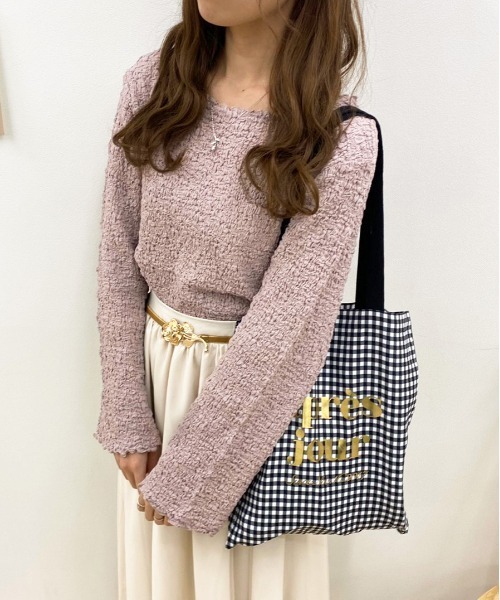 apres jour(アプレジュール)の「ポコポコクロストップス【ZOZOTOWN限定アイテム】(Tシャツ/カットソー・レディース・アイボリー/ブラック/ラベンダー/ライトベージュ・フリー/X-LARGE)」の4枚目の写真